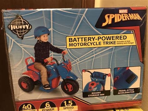 Marvel Spider Man 6 Volt Battery Powered Motorcycle Trike Ride On By