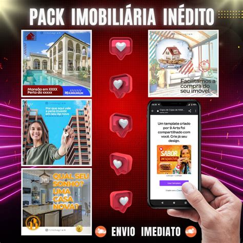 Pack Imobili Ria Artes Edit Veis No Canva B Nus