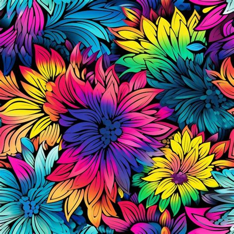 Premium Ai Image A Close Up Of A Bunch Of Colorful Flowers On A Black