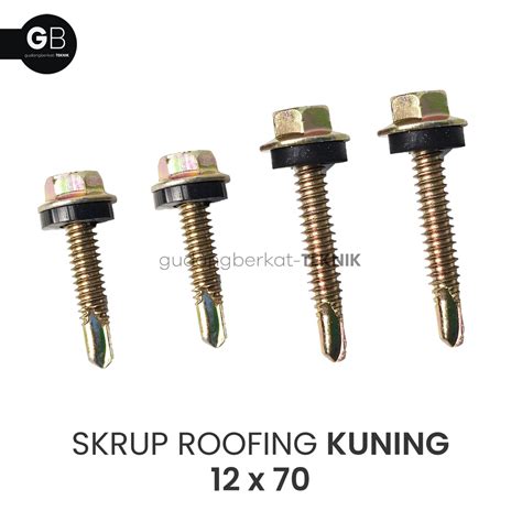 Jual Skrup Roofing Kuning 12x70 Baut Baja Ringan 12 X 70 7CM