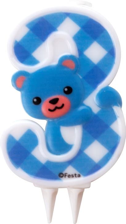 Kuchenkerze Zahl Teddy Blau Von Macadamia