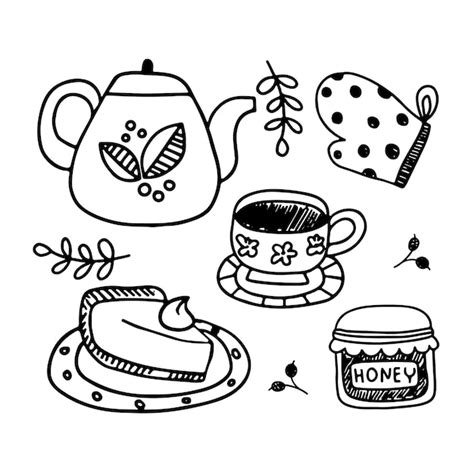 Premium Vector Collection Of Doodle Tea Time Elements