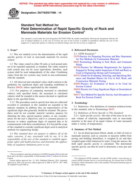 ASTM D5779 D5779M 14 Standard Test Method For Field Determination Of