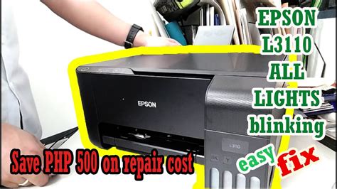 Epson L3110 All Lights Blinking Paper Jam Easy Fix Youtube