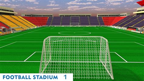 3d Model Ar Vr Game Low Poly Football Stadium Low Poly 3d Model Vr Ar