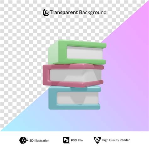 Ilustração 3d De Livros Empilhados Psd Premium