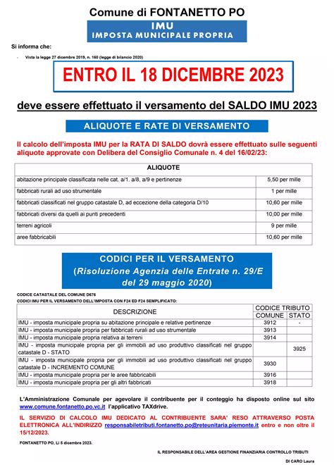 Saldo IMU 2023 Scadenza 18 Dicembre