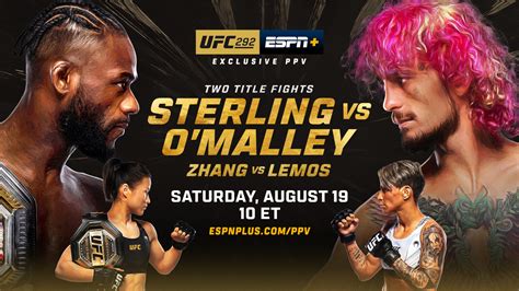 Ufc Sterling Vs O Malley Saturday Aug Espn Press Room U S