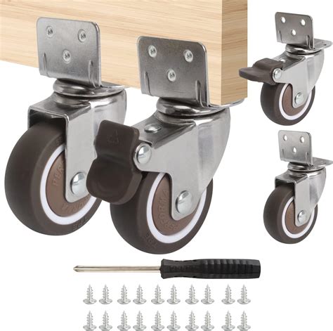 Gbl Retractable Castors Up To Kg Workbench Castors Set Of With