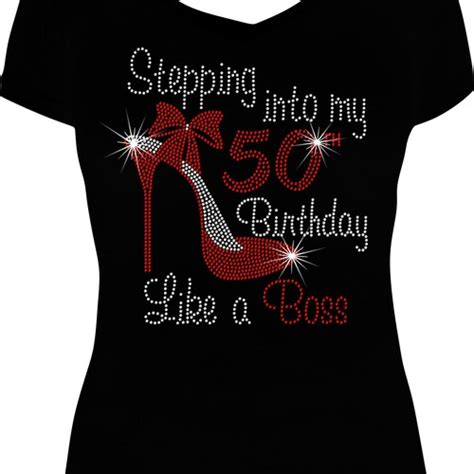 Chapter 50 Rhinestone Birthday Shirt Bling Shirt 50th Etsy