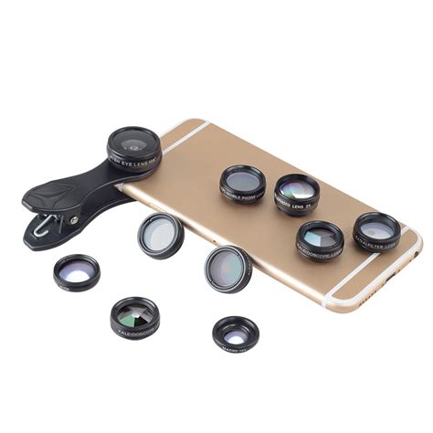 APEXEL APL DG10 10 In 1 Phone Camera Lens Kit Fisheye Wide Angle Macro