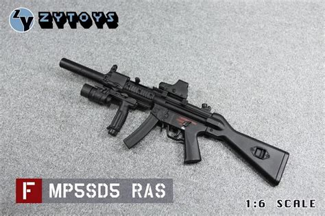 New 16th Mp5 Submachine Gun Mp5sd5 Ras Black Plastic Material Cant Be