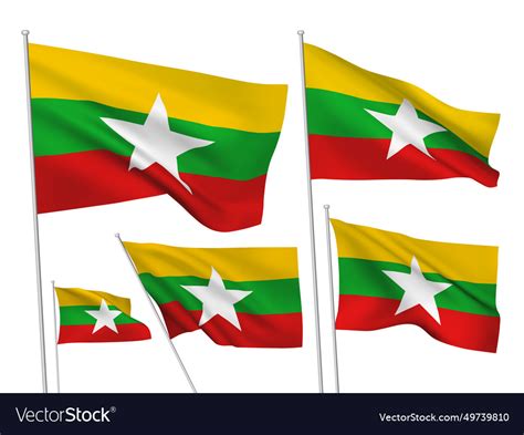 Flags of burma myanmar Royalty Free Vector Image