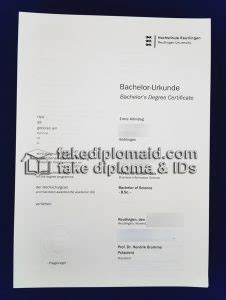 How To Get A Fake Hochschule Reutlingen Urkunde