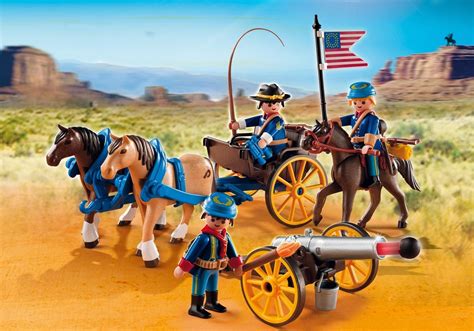 Soldats américains avec canon Playmobil Far West 5249