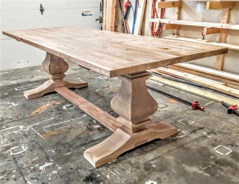 Large Farmhouse Table Pedestal Table Custom Wood Table - Etsy