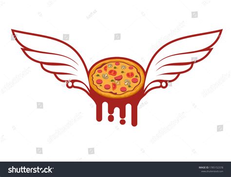 Pizza Wings Logo Template Vector Design Stock Vector (Royalty Free ...