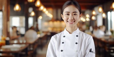 Premium Ai Image An Asian Female Chef S Smile Captures Culinary Flair