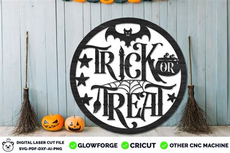 Halloween Trick Or Treat Sign Svg Halloween Door Hanger Svg