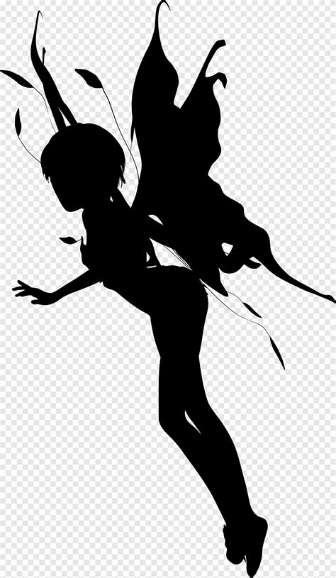 Fairy Silhouette Fairies Monochrome Cartoon Png PNGEgg