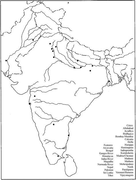 Blank Outline Map Of India