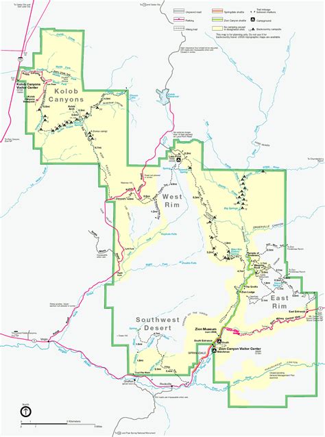 Zion National Park Map And Guide