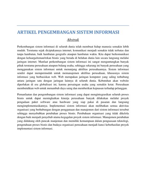 PDF ARTIKEL PENGEMBANGAN SISTEM INFORMASI