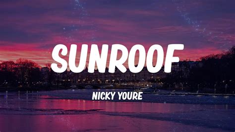 Nicky Youre Sunroof Lyrics Youtube