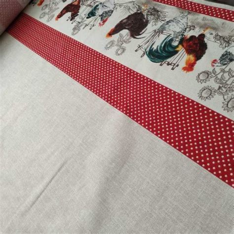 Ткань Петушки рогожка 150 см