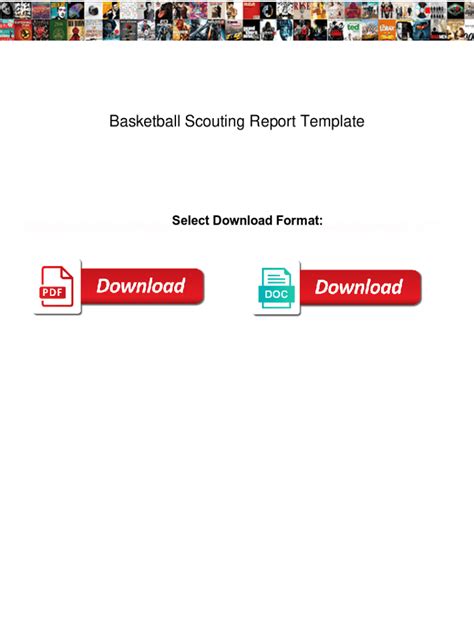 Fillable Online Basketball Scouting Report Template Creative Sample