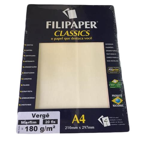 Papel A Verg G Folhas Marfim Filipaper Filiperson Papel