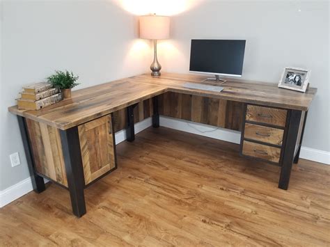 Buy Custom Made Reclaimed Barnwood Corner Desk Rustic Work Station L