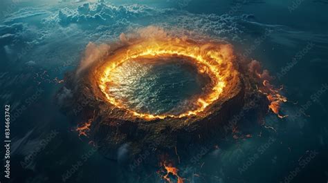 A Detailed Illustration Of The Ring Of Fire A Region In The Pacific