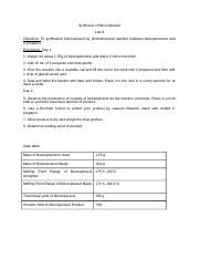 Copy Of Lab Synthesis Of Benzopinacol Docx Synthesis Of