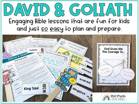 David and Goliath Printable Bible Lesson for Kids, Sunday School ...