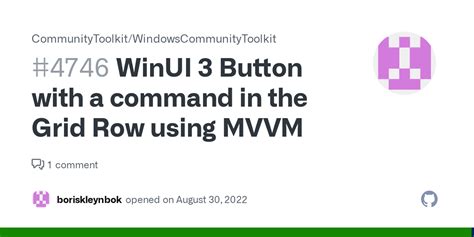 Winui Button With A Command In The Grid Row Using Mvvm Issue