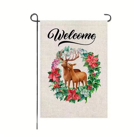 Christmas Garden Flag Double Sided Outside Party Welcome Temu