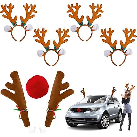 Amazon Car Reindeer Antler Kit Nose And Tail Reindeer Christmas