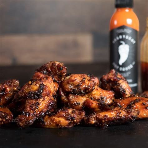 Orange Habanero Chicken Wings Grilled