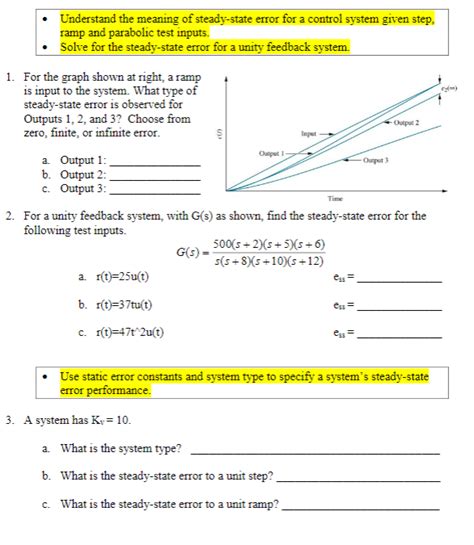 Solved Understand The Meaning Of Steady State Error For A Chegg