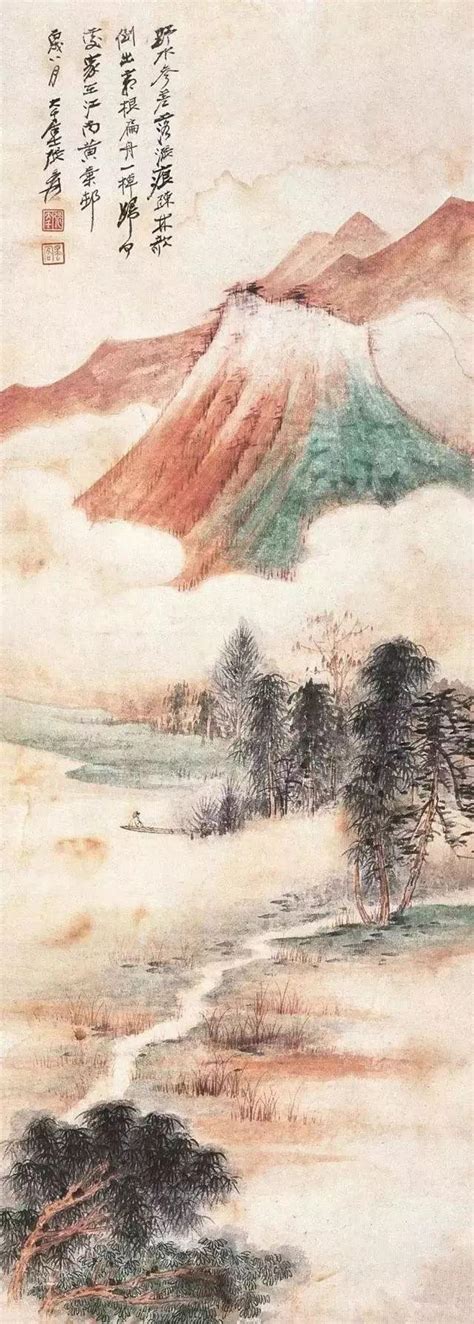 张大千的青绿山水画，真消暑！夏山山水画张大千新浪新闻