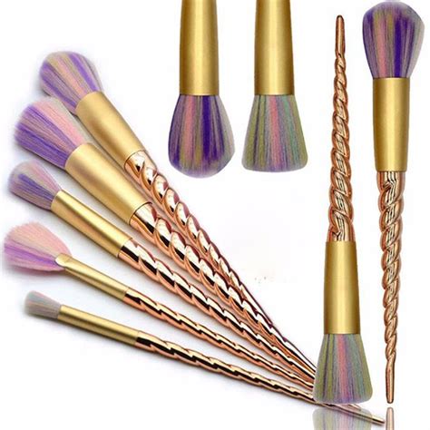 5 Piece Gold Twisted Unicorn Makeup Brush Set My Make Up Brush Set Ca