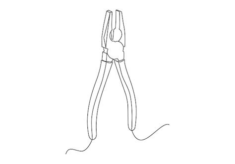 Premium Vector Cutting Pliers In Continuous One Line Drawing Support