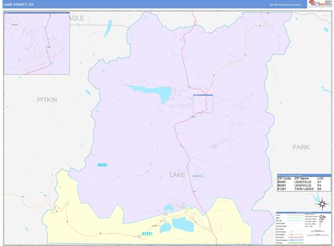 Lake County, CO Wall Map Color Cast Style by MarketMAPS - MapSales