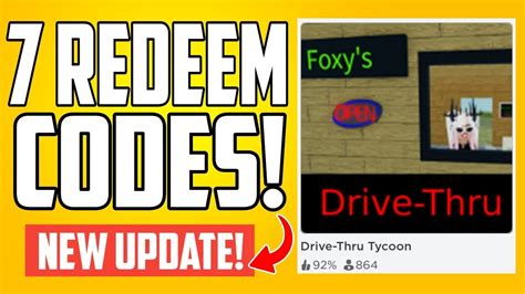 Drive Thru Tycoon Codes Every Working Codes All Roblox Codes