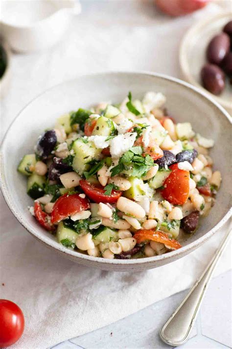 Griechischer Bohnensalat Mit Feta Original