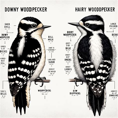 Downy Woodpecker Vs Hairy Woodpecker Birds E Pedia