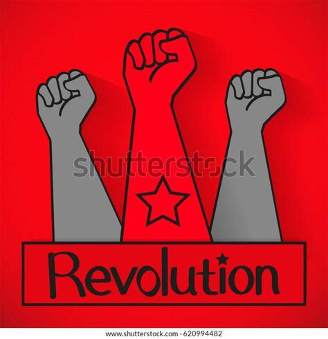 Human Hand Proletarian Revolution Vector Illustration