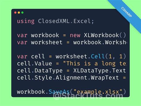 How To Make Excel Wrap Text In Formula Cell With Closedxml Stacktuts