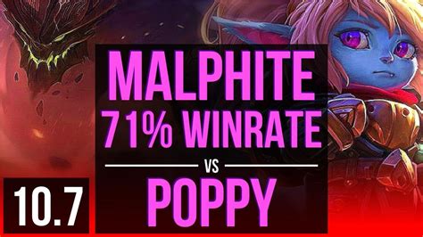 Malphite Vs Poppy Top 2 Early Solo Kills 71 Winrate Kr Master